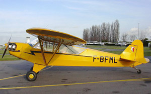 Un Piper Cub au roulage